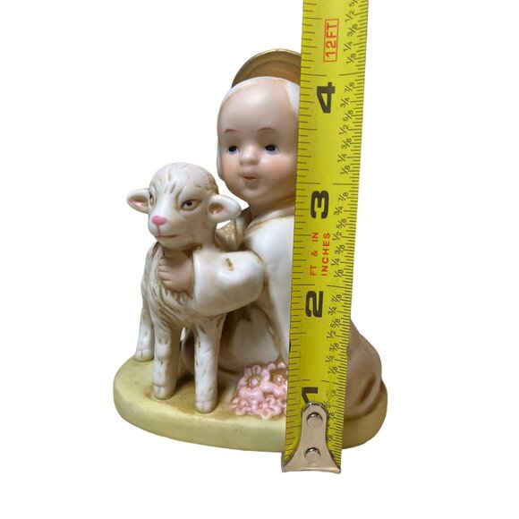 Homco Figurine Angel Shepard Lamb 5605 Collectible Porcelain Bisque - Picture 9 of 9